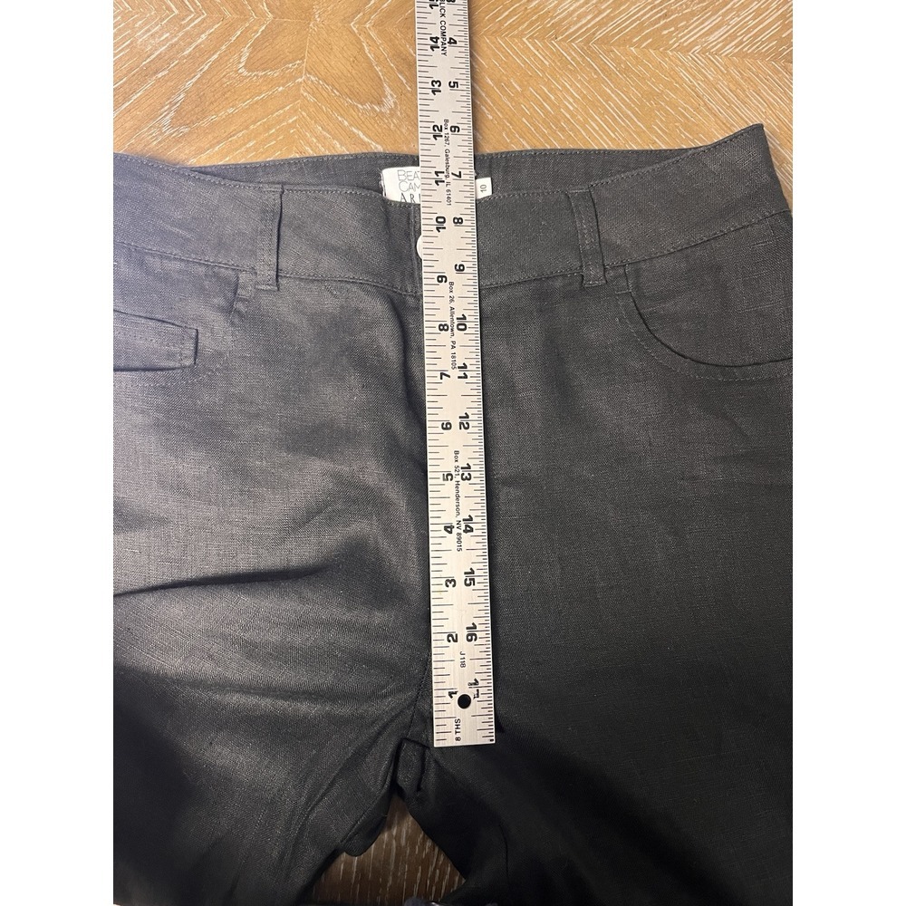 Beatriz Camacho Black Linen Pants US size 8 Straight Leg 29" Inseam Luxury Beach - Picture 12 of 13